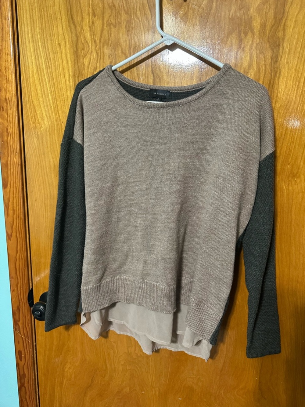 The Limited Taupe and Brown Layered Knit Top